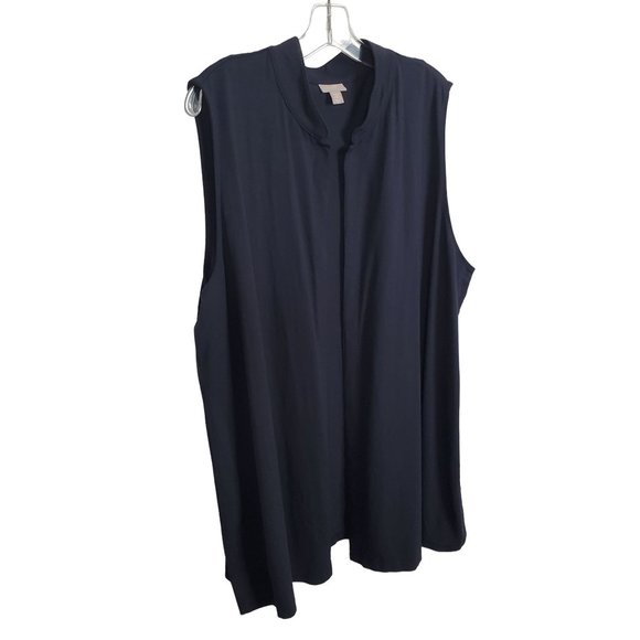 J Jill Size 2X Vest Jacket Duster Jersey Knit Flowing Layer Draped Open Front - Picture 2 of 7